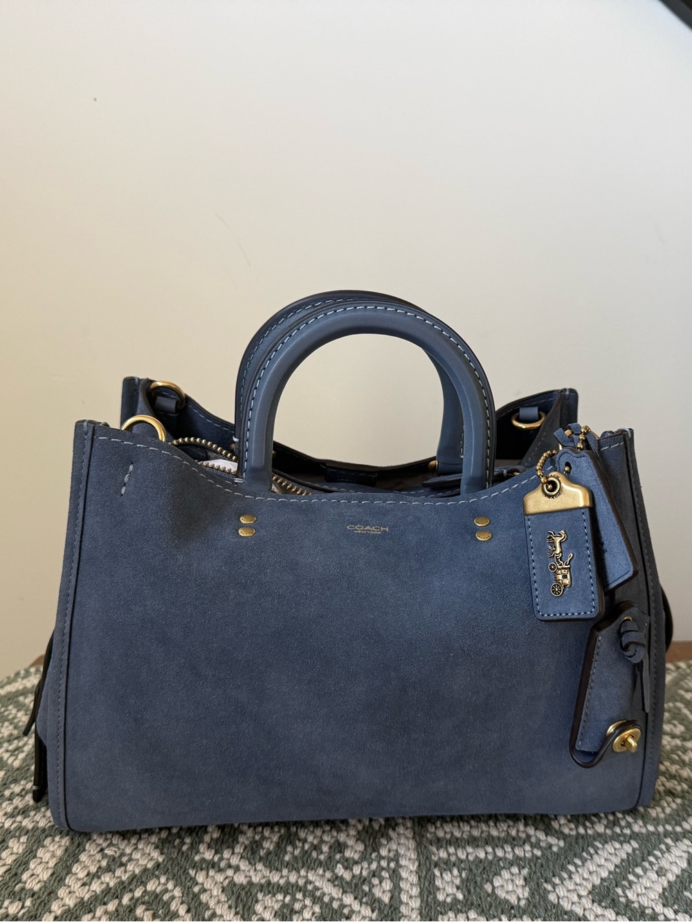 Coach Blue Denim Suede Rogue 31 - Picture 3 of 4